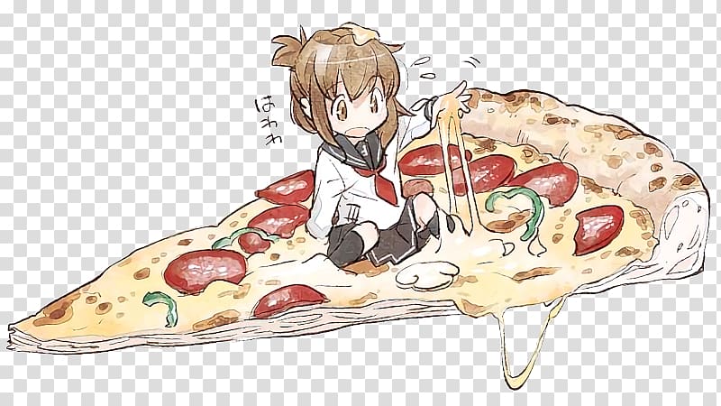 Kantai Collection Pizza Japanese cruiser Tenryū Japanese destroyer Arashi DMM.com, pizza transparent background PNG clipart