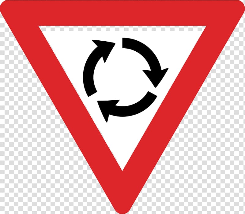 Roundabout Traffic sign Yield sign Regulatory sign, australian transparent background PNG clipart