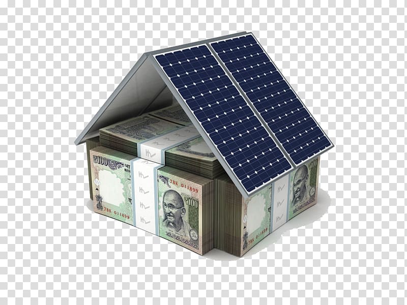 The Solar Project Solar power Finance Solar energy voltaic system, Money house transparent background PNG clipart