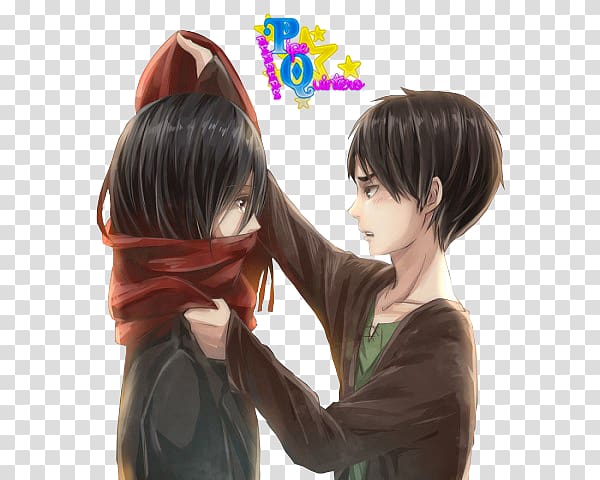 Eren Yeager Mikasa Ackerman Levi Armin Arlert Attack on Titan, mikasa y eren transparent background PNG clipart