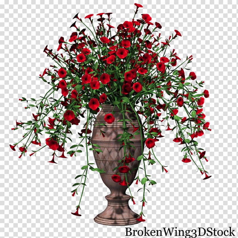 red geranium flowers in brown vase illustration, Flower Potted meat Houseplant, flower pot transparent background PNG clipart