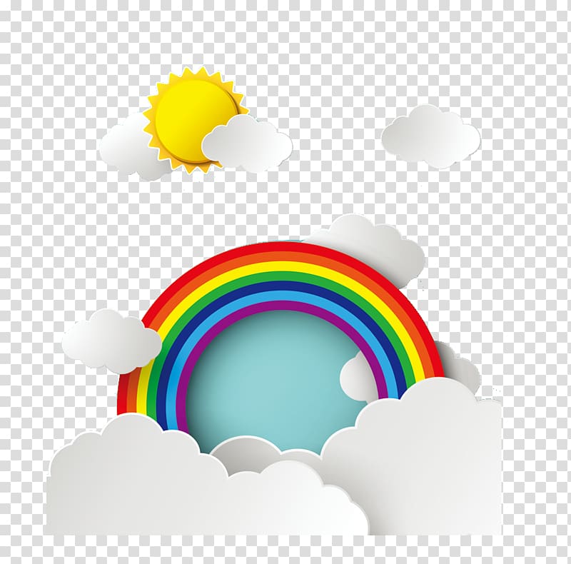 Rainbow Sky Web banner Color, Cartoon Rainbow transparent background PNG clipart