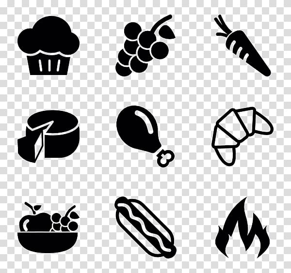 assorted black dessert vinyl arts, Computer Icons Junk food Meat , food icon transparent background PNG clipart