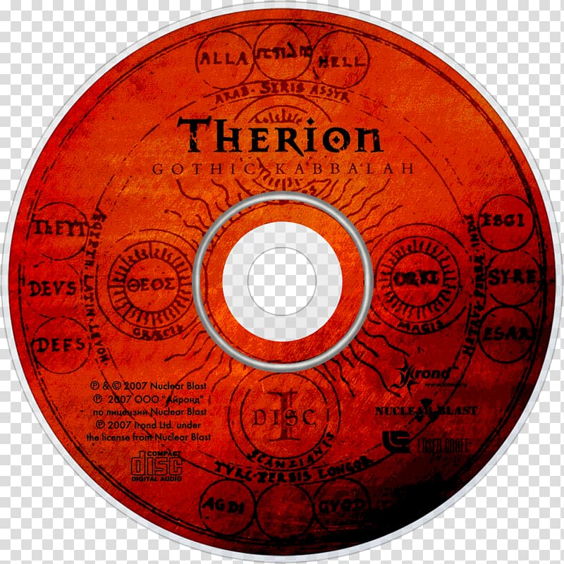 Compact disc Gothic Kabbalah Therion Deggial Lepaca Kliffoth, Kabbalah transparent background PNG clipart