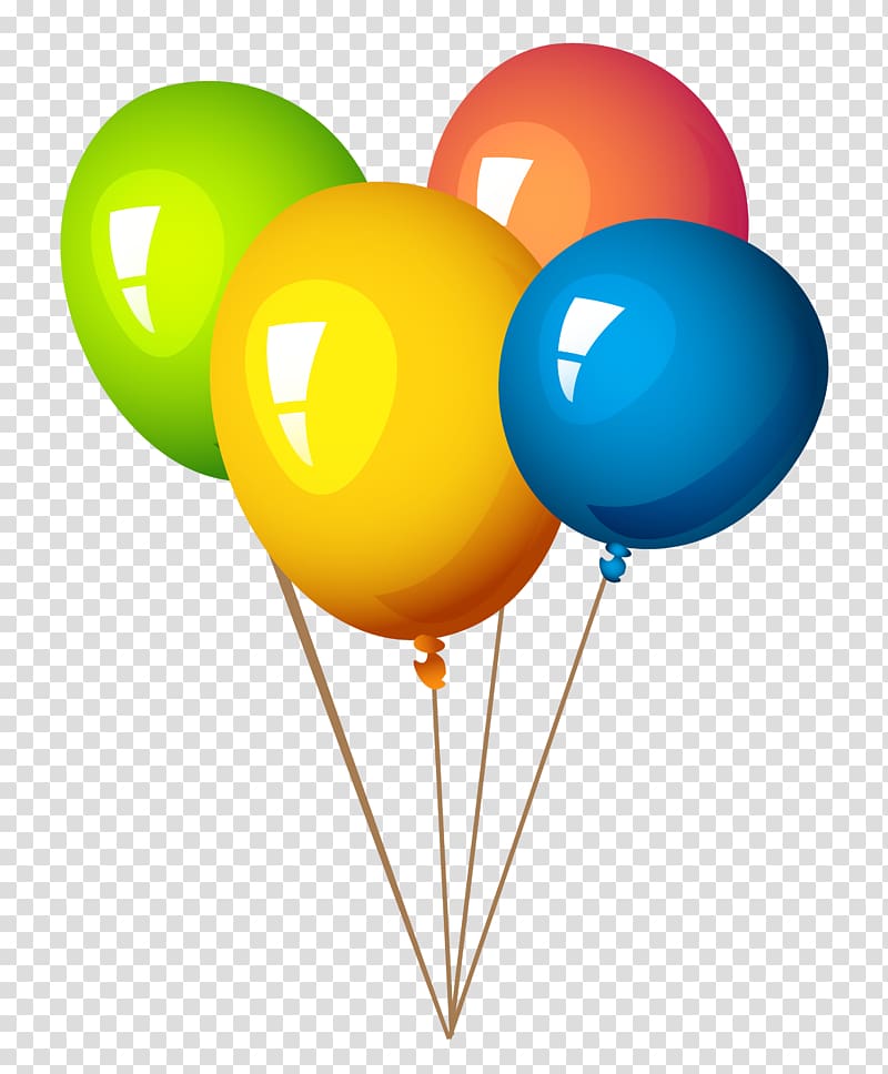 four assorted-color balloons illustration, Balloon , Balloon transparent background PNG clipart