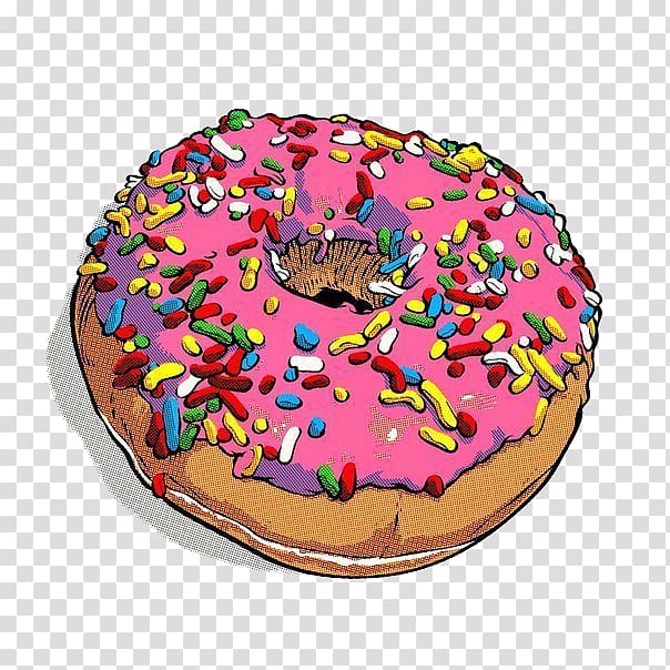 Donuts Homer Simpson Pop art Food, painting transparent background PNG clipart