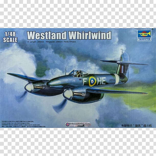 Westland Whirlwind Airplane Trumpeter 1:48 scale Westland Aircraft, airplane transparent background PNG clipart