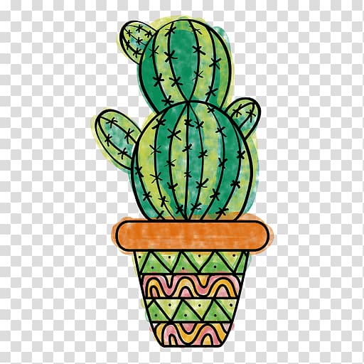 Barbary fig Cactaceae Color Drawing , watercolor cactus transparent background PNG clipart