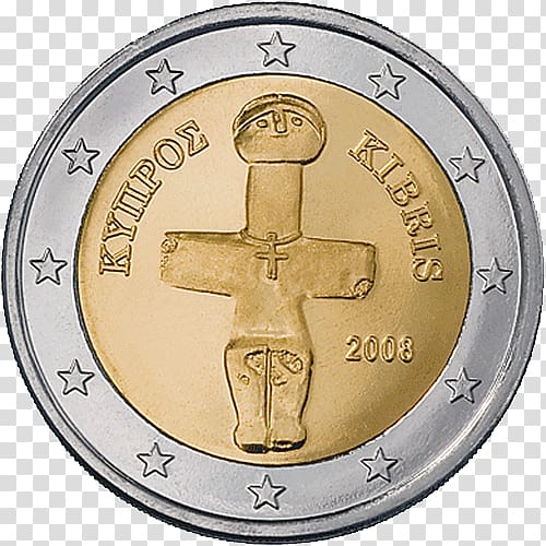 Cyprus Idol of Pomos 2 euro coin Cypriot euro coins, euro transparent background PNG clipart