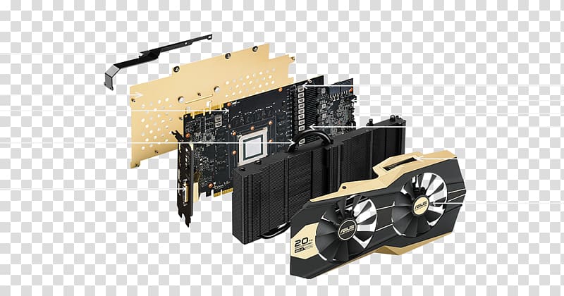 Graphics Cards & Video Adapters NVIDIA GeForce GTX 980 Ti 20 Anniversary Edition-Gold GTX 980 Ti GOLD20TH-GTX980TI-P-6GD5 ASUS, Anniversary card transparent background PNG clipart