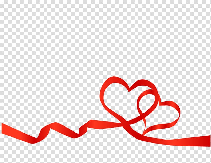 Valentines Day Heart Ribbon , Red ribbons transparent background PNG clipart