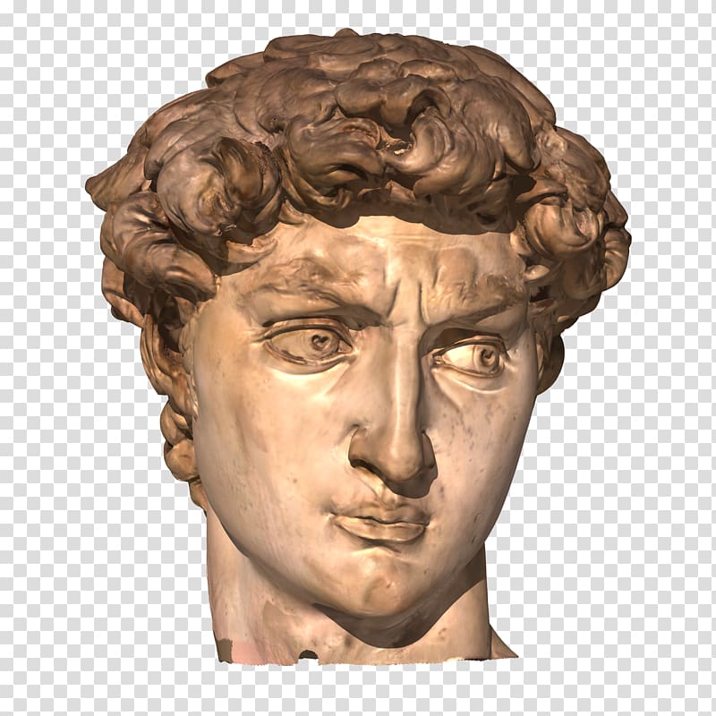 David decorative bust, Michelangelo David Statue, head transparent background PNG clipart