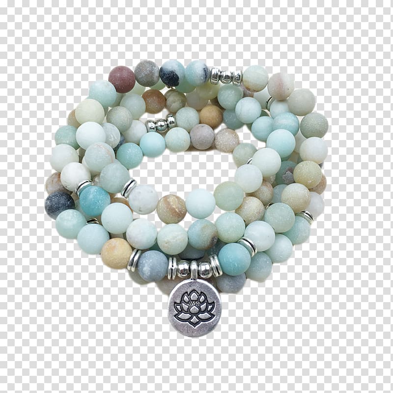 Buddhist prayer beads Charm bracelet Necklace Amazonite, necklace transparent background PNG clipart