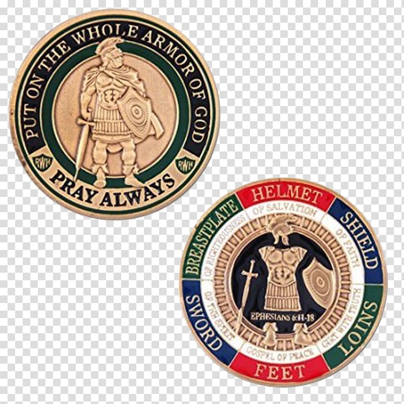 Challenge coin Medal Commemorative coin Armor of God, Coin transparent background PNG clipart