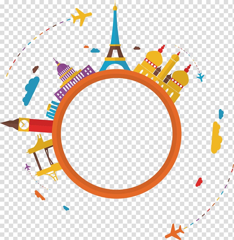 Eiffel Tower, Paris , World Travel , Round elements aircraft transparent background PNG clipart