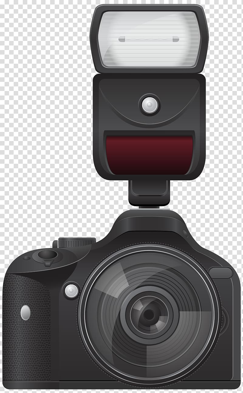 black camera , , Camera with Flash transparent background PNG clipart