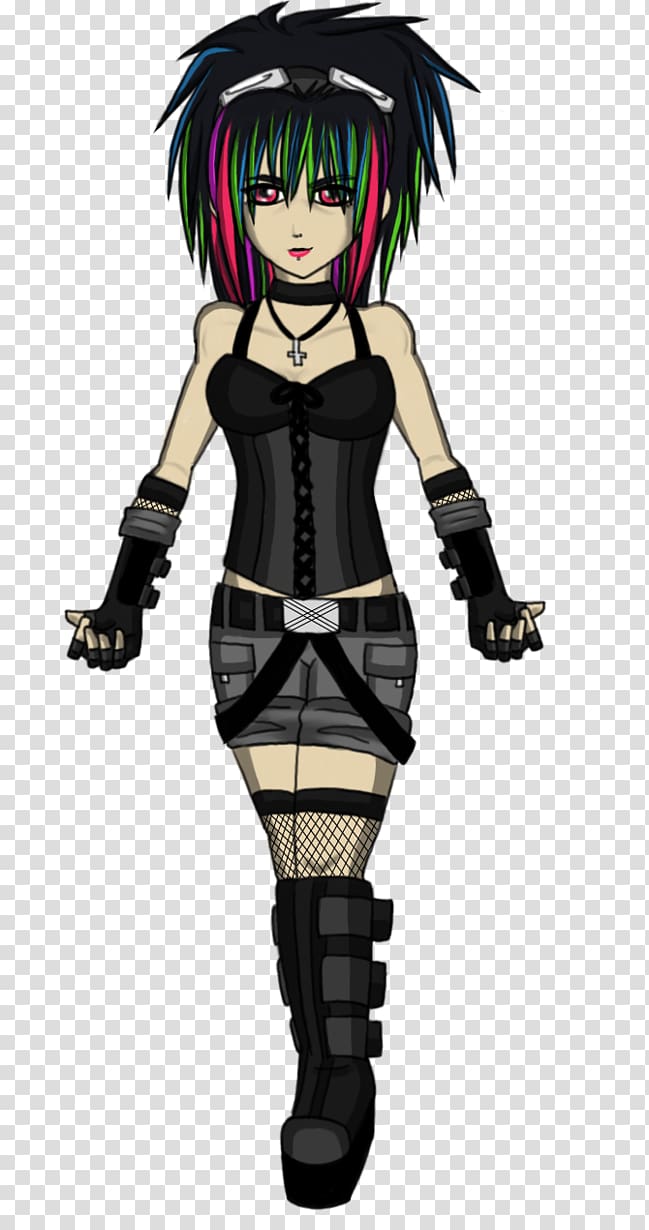 Anime Cybergoth Goth subculture Drawing, Anime transparent background PNG clipart