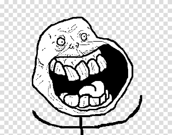 Rage comic Internet meme Happiness Trollface, Forever alone transparent background PNG clipart
