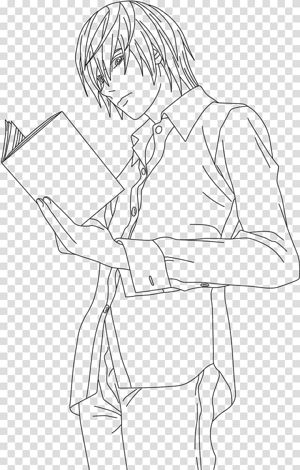 Light Yagami Line art Drawing Death Note, laughing transparent background PNG clipart