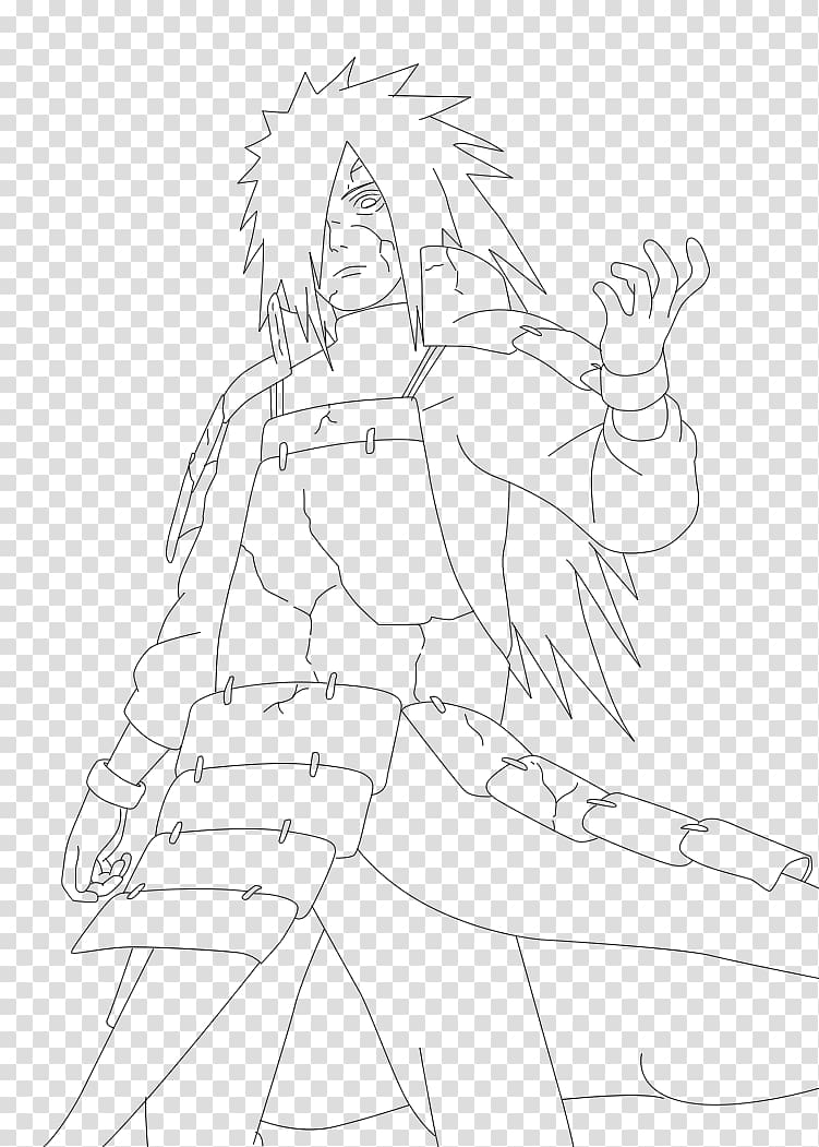 Drawing Inker Line art Cartoon Sketch, madara uchiha transparent background PNG clipart