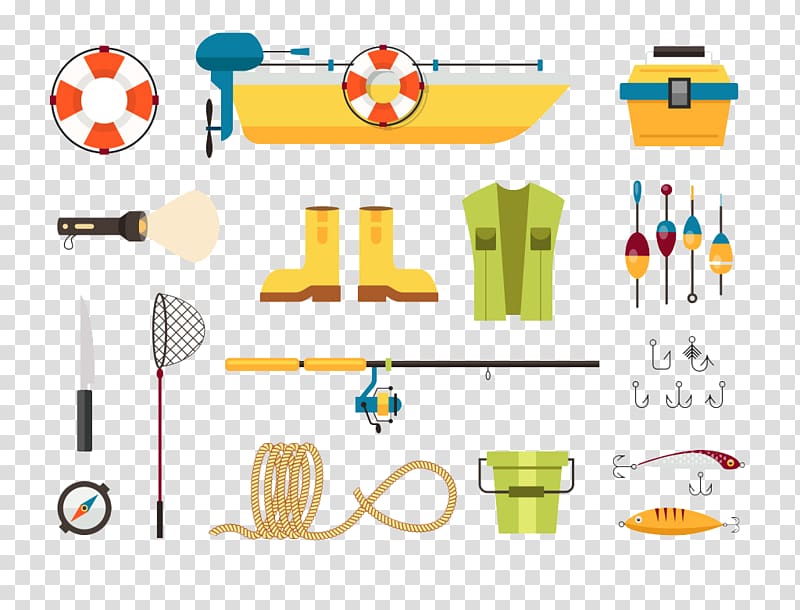 Fishing Angling Animation Illustration, Fishing elements transparent background PNG clipart