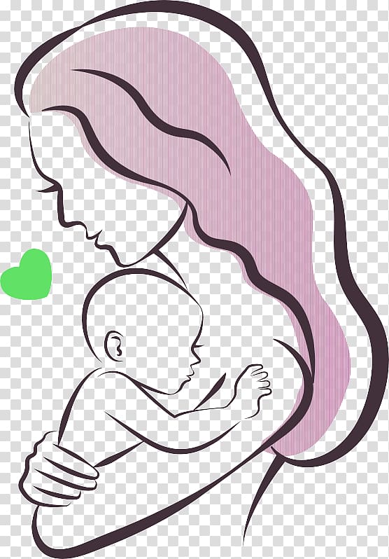 Infant Logo Mother Illustration, Brown simple lines maternal and child decoration patterns transparent background PNG clipart