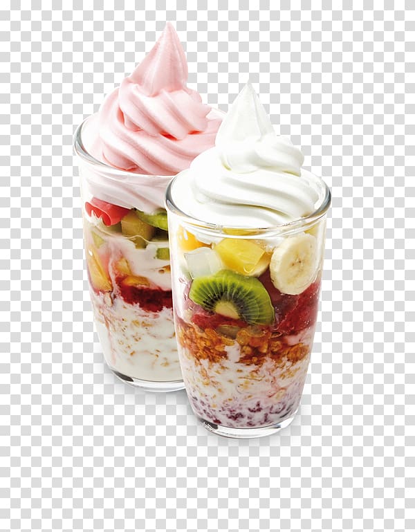 Frozen yogurt Ice cream Parfait Yoghurt Cafe, ice cream transparent background PNG clipart