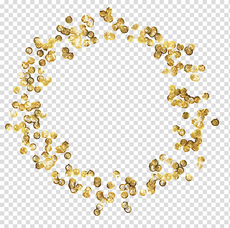 golden circle surrounded by dots transparent background PNG clipart