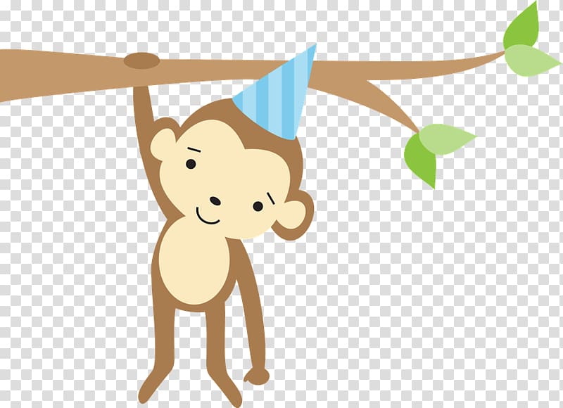monkey hanging at tree branch , Greeting & Note Cards Wedding invitation Birthday cake Monkey Jungle, jungle safari transparent background PNG clipart