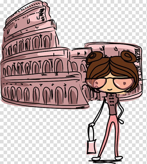 Cartoon Drawing Tourism Caricature Illustration, Creative Travel transparent background PNG clipart