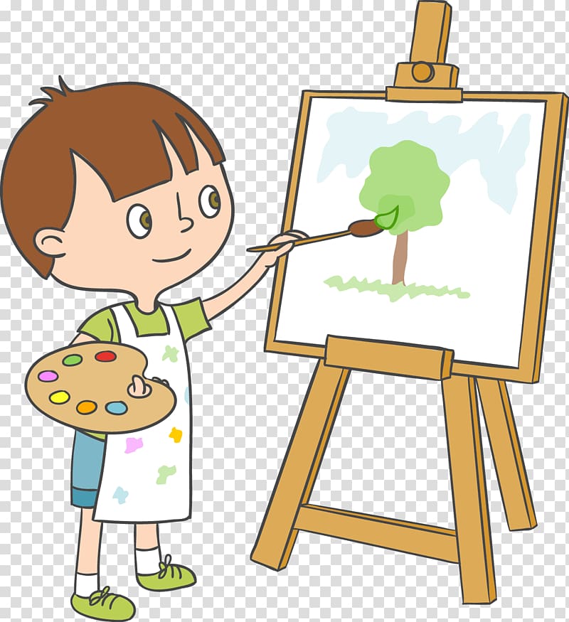 Watercolor painting Cartoon Illustration, Painting children transparent background PNG clipart