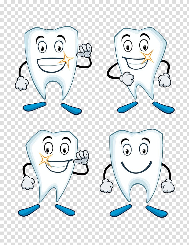 Tooth , Happy cartoon tooth transparent background PNG clipart