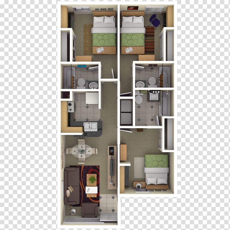 Floor plan Apartment House Room, tiger woods transparent background PNG clipart
