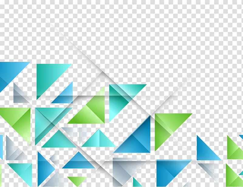 blue and green , Triangle Geometric shape Pattern, Colorful geometric transparent background PNG clipart
