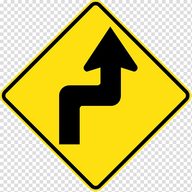 Warning sign Reverse curve Traffic sign Manual on Uniform Traffic Control Devices, 26 transparent background PNG clipart