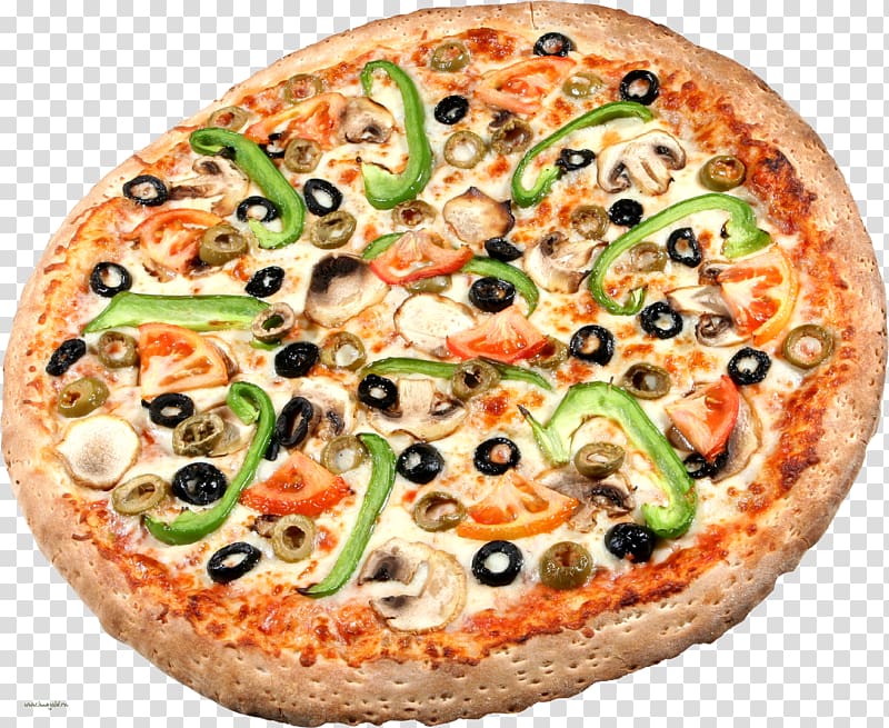 New York-style pizza Italian cuisine Pizza Hut, hand-painted food transparent background PNG clipart