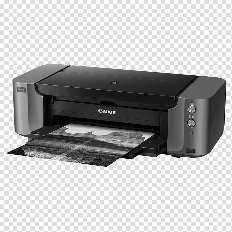 Inkjet printing Printer Canon PIXMA PRO-10, Canon printer transparent background PNG clipart