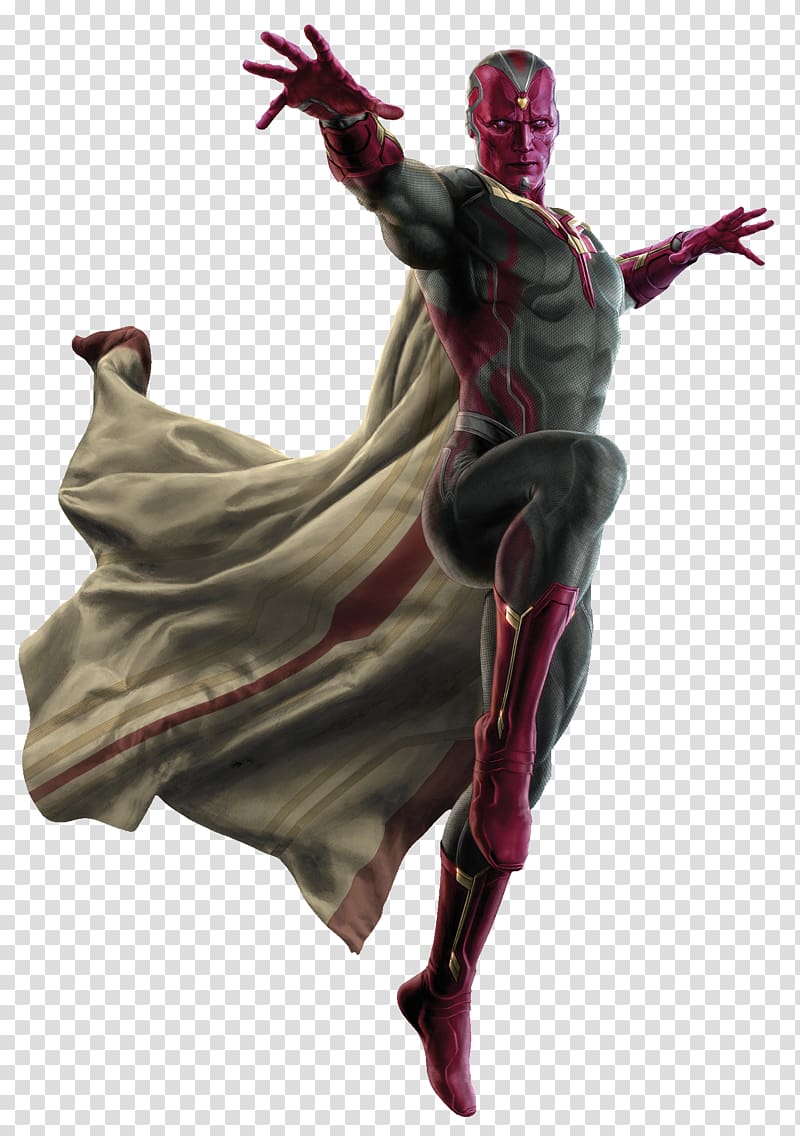 Vision from Marvel illustration, Vision Iron Man Wanda Maximoff Black Widow Ultron, Hawkeye transparent background PNG clipart