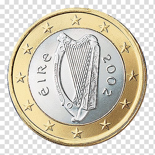 Ireland Irish euro coins 1 euro coin, euro transparent background PNG clipart