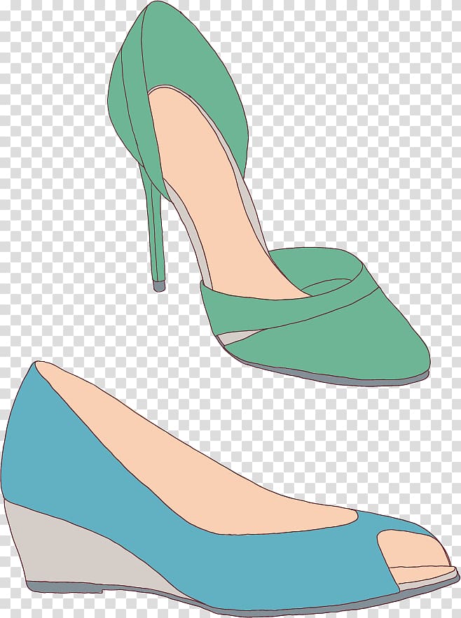 High-heeled footwear Shoe Designer Euclidean , Women\'s high heels elements hand-painted cartoon creative transparent background PNG clipart