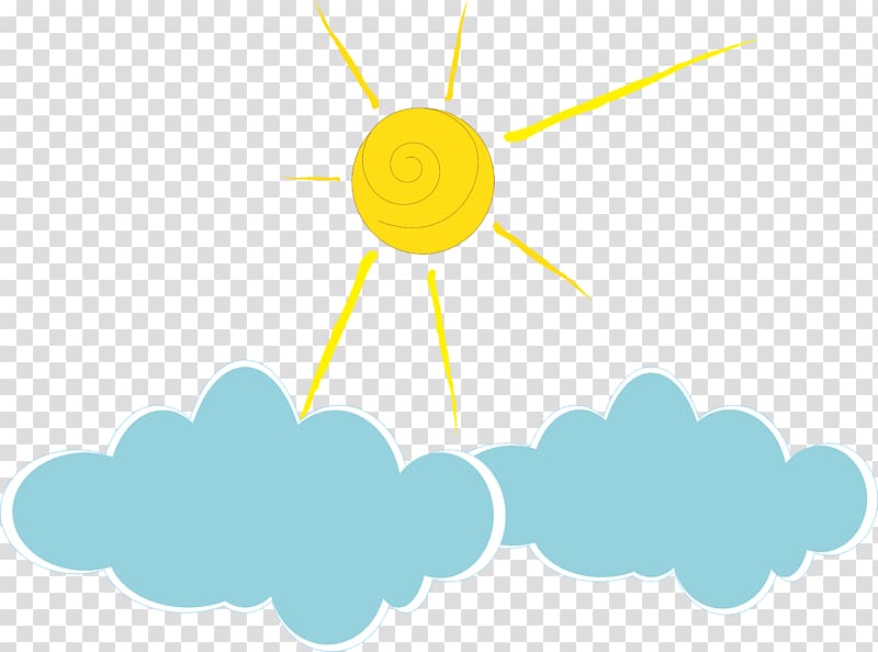 sun and clouds , Hand-painted cute sun cloud illustration transparent background PNG clipart