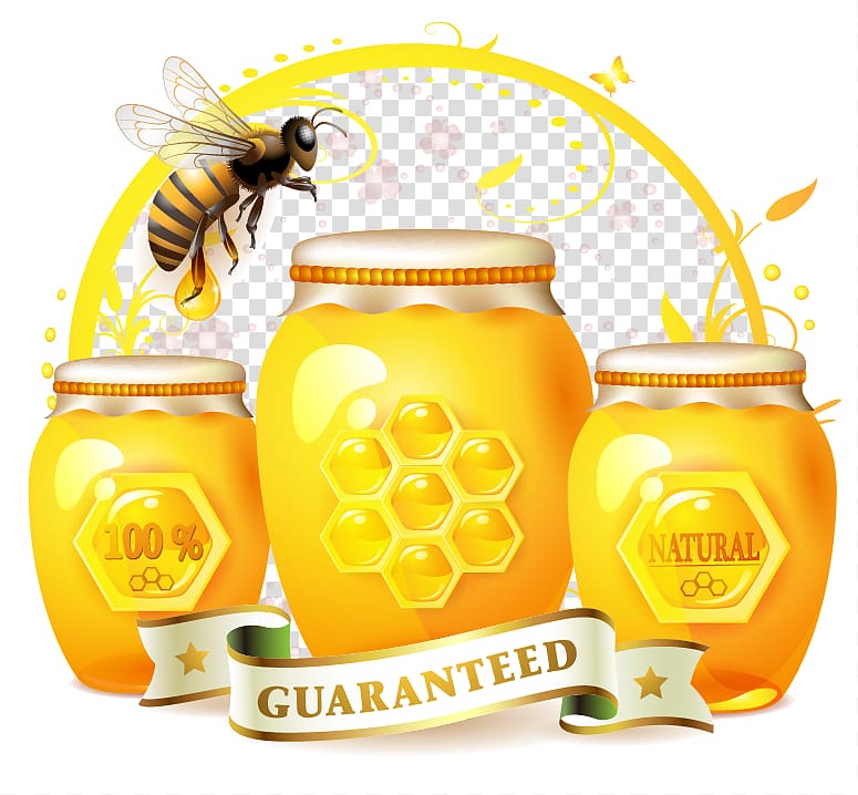 Bee Honey Illustration, Bees and honey jar transparent background PNG clipart