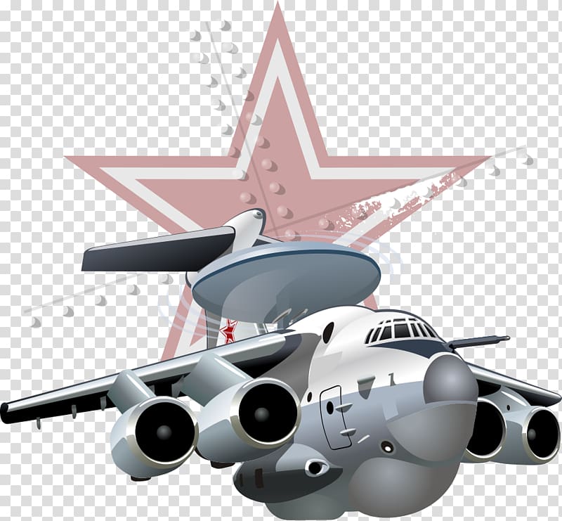 Airplane Military aircraft Cartoon, military fighter and five-pointed star transparent background PNG clipart
