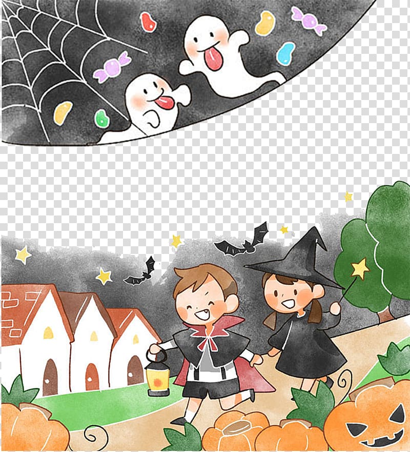Halloween Poster Illustration, Halloween Poster transparent background PNG clipart
