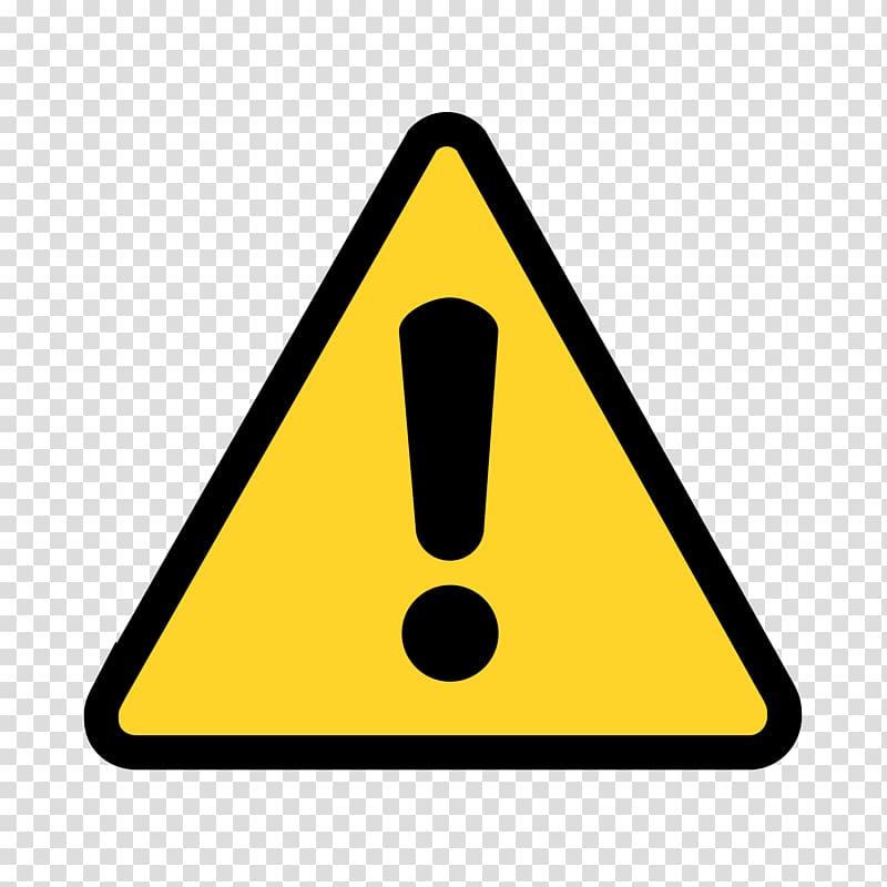 yellow warning triangle sign, Warning Icon transparent background PNG clipart