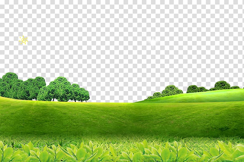 green grass field and trees illustration, Poster Screensaver High-definition television, Spring background transparent background PNG clipart