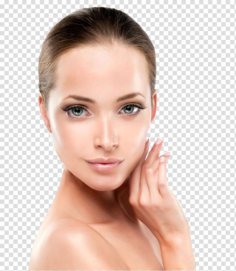 Lotion Face Facial care Skin, Blue eyes woman face closeup, brown hair woman transparent background PNG clipart