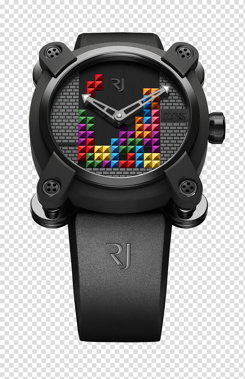 Watch RJ-Romain Jerome Tetris Video game Brand, colorful pieces run transparent background PNG clipart