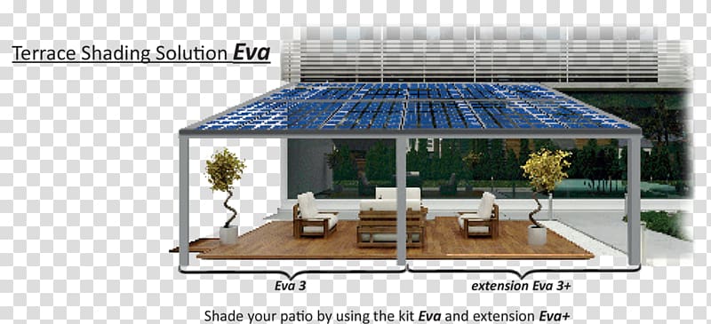 Roof voltaics Solar Panels Awning voltaic system, grid shading transparent background PNG clipart
