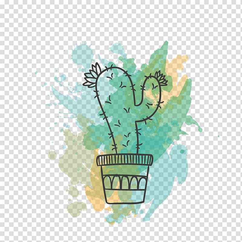 Cactaceae Watercolor painting Drawing, cactus transparent background PNG clipart